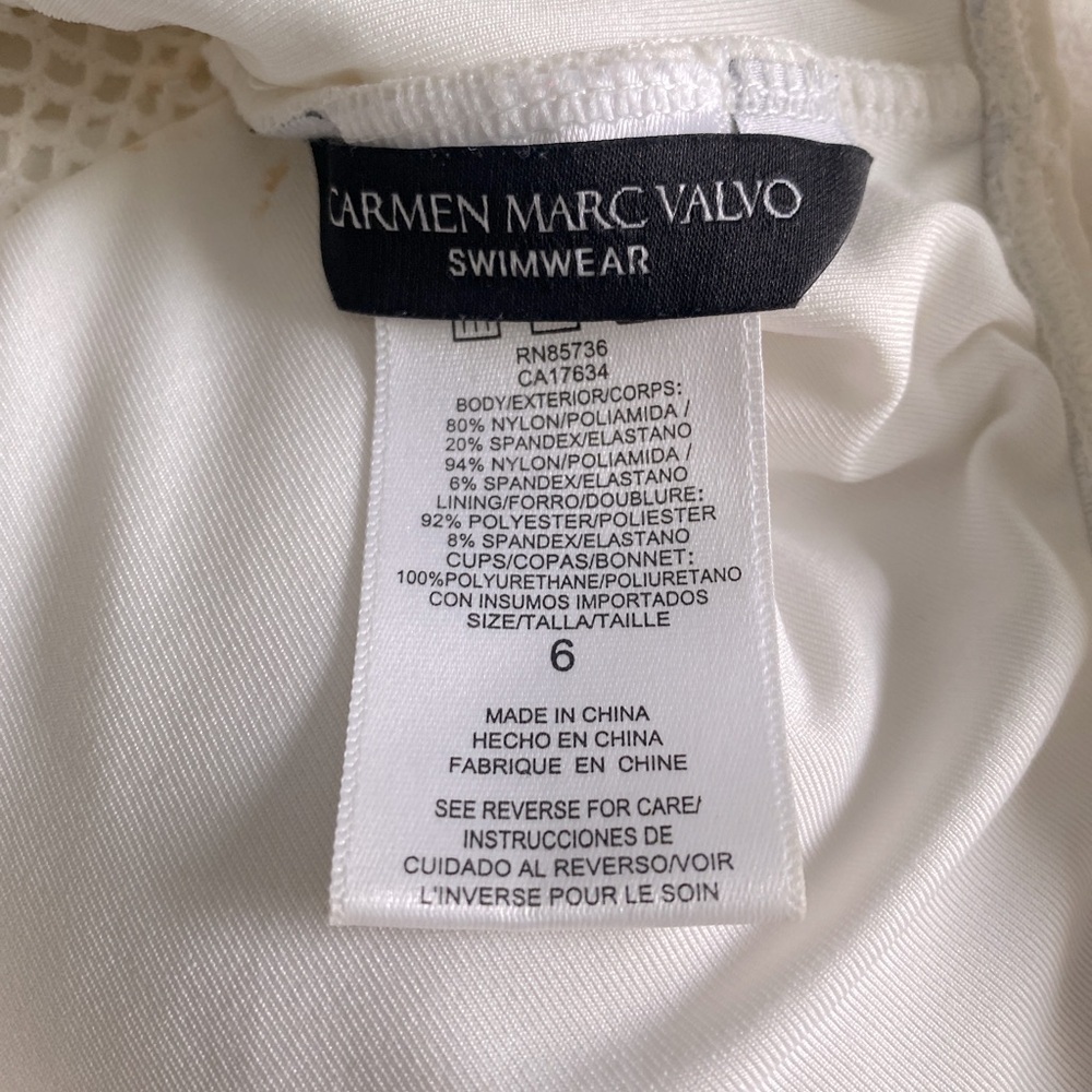 Carmen Marc Valvo Swimsuit - 6 white , one shoulder design - Picture 3 of 5